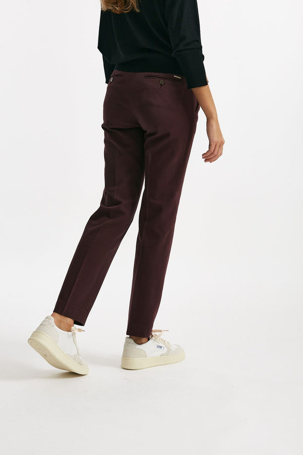 Pantalone slim LEYRE bordeaux women Incotex
