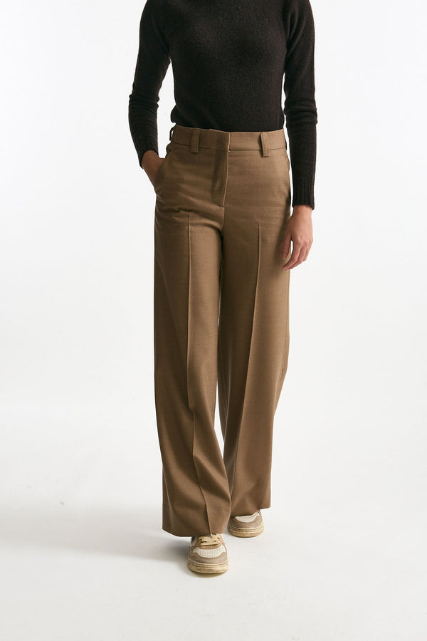 Pantalone NEERA ampio in flanella cammello women Incotex