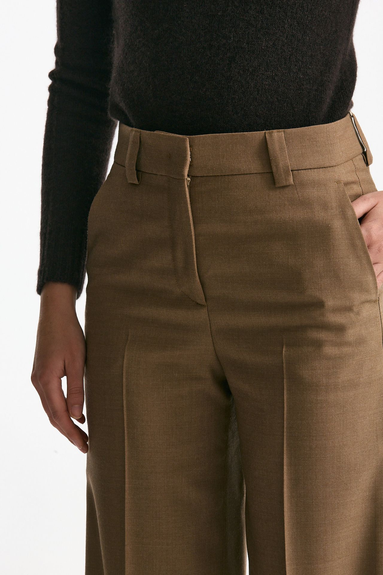 Pantalone NEERA ampio in flanella cammello women Incotex - 4