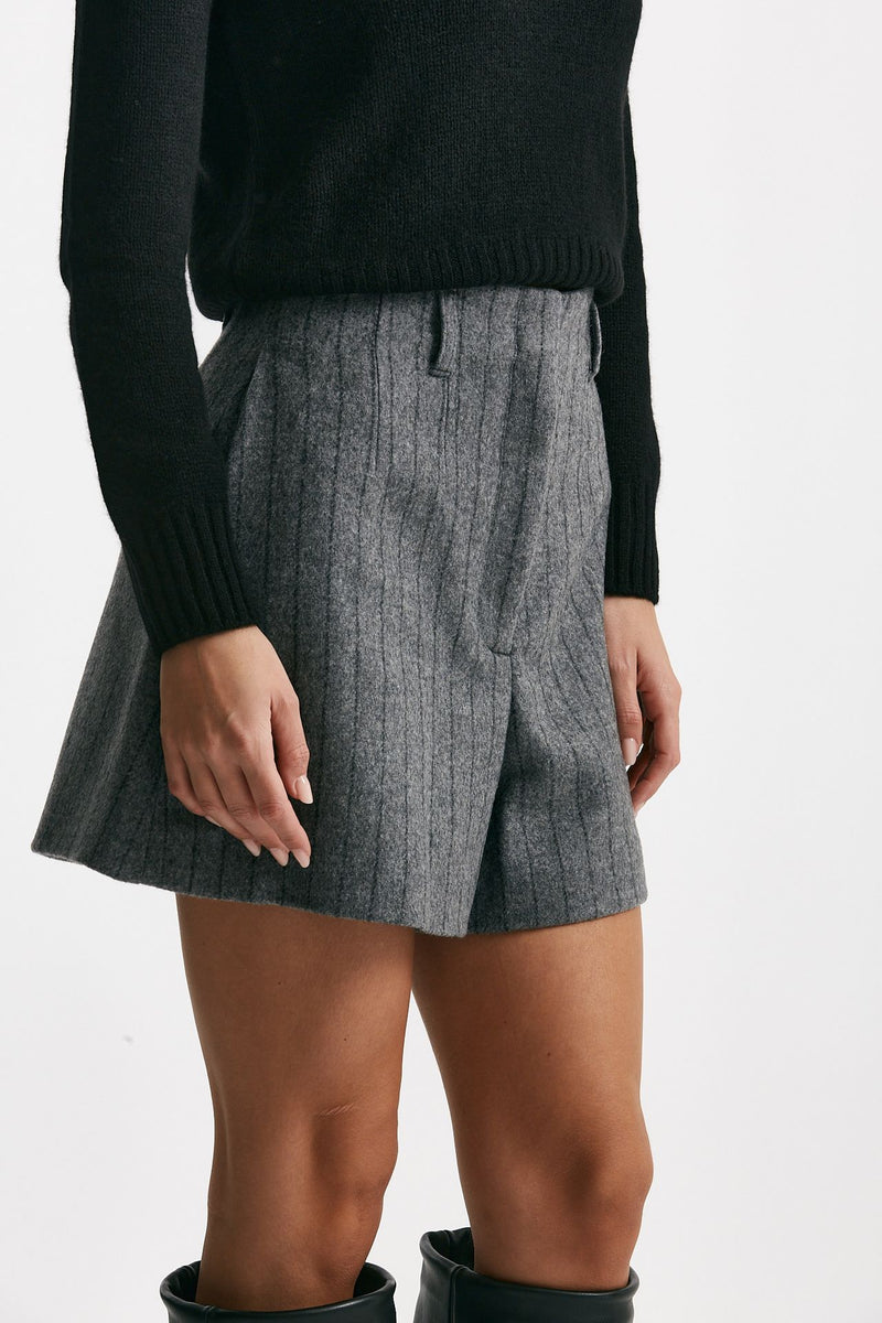 Bermuda vita alta gessati grigio women Iro - 3