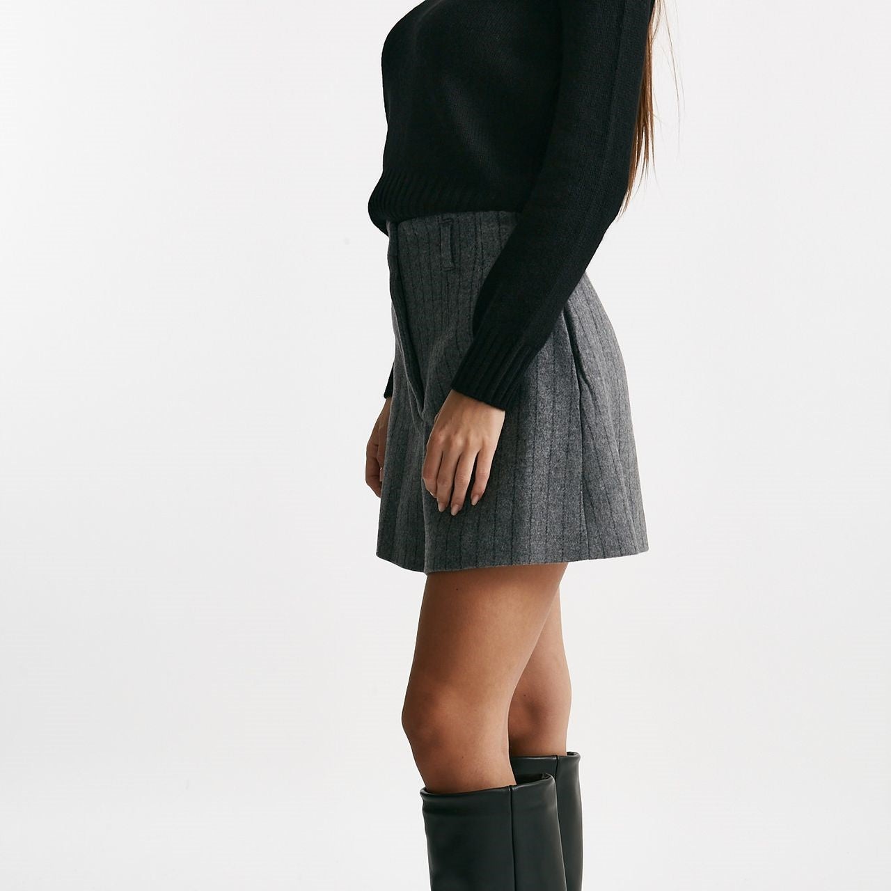 Bermuda vita alta gessati grigio women Iro - 7