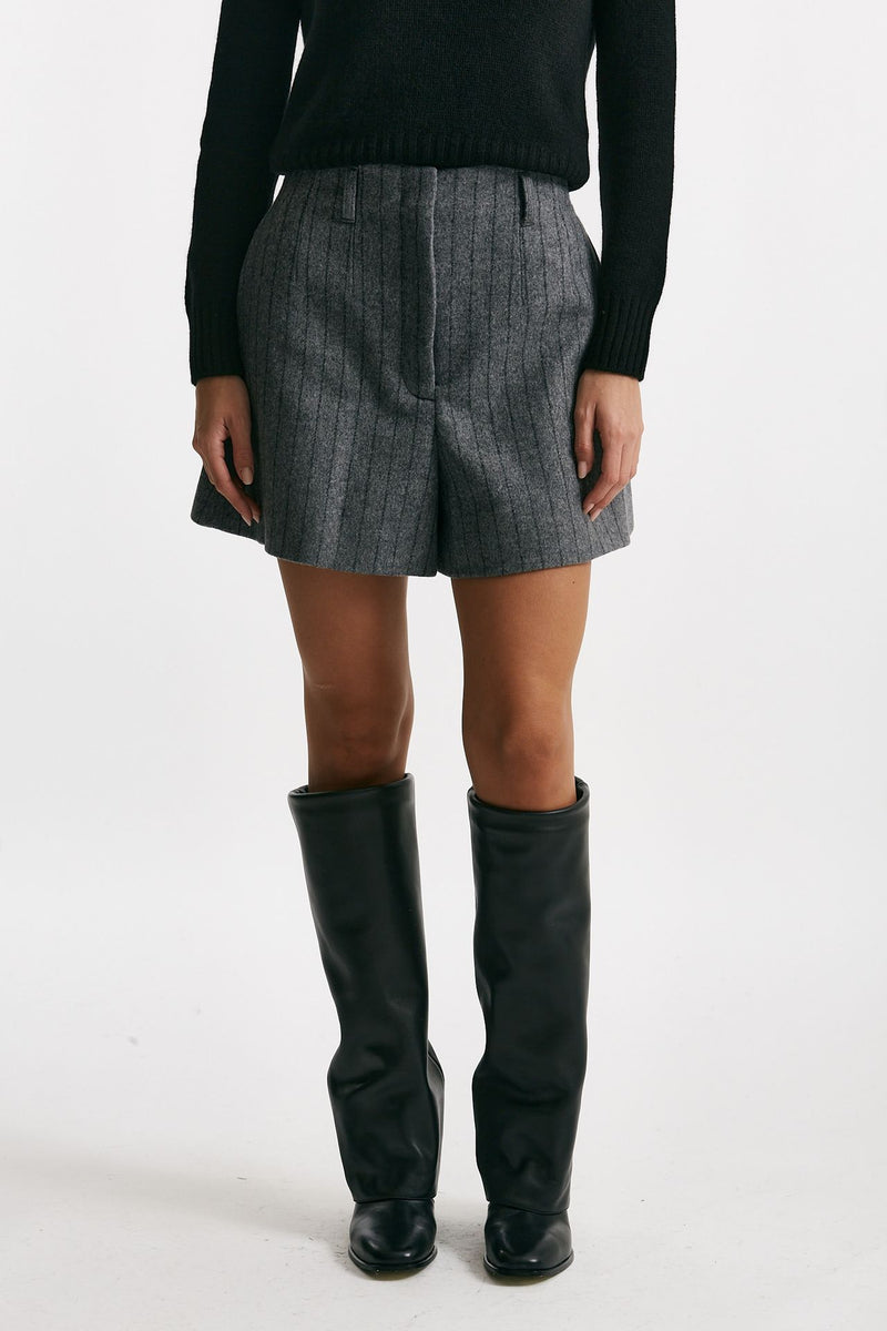 Bermuda vita alta gessati grigio women Iro - 2