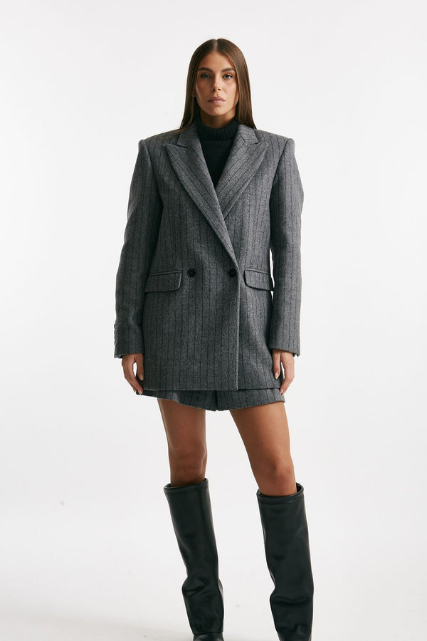 Giacca over gessata grigio women Iro