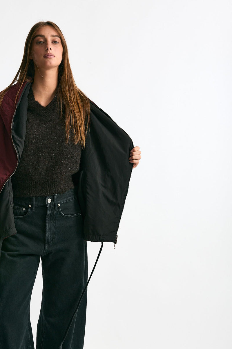 Giubbino impermeabile reversibile bordeaux e nero women Kimo no - rain - 5