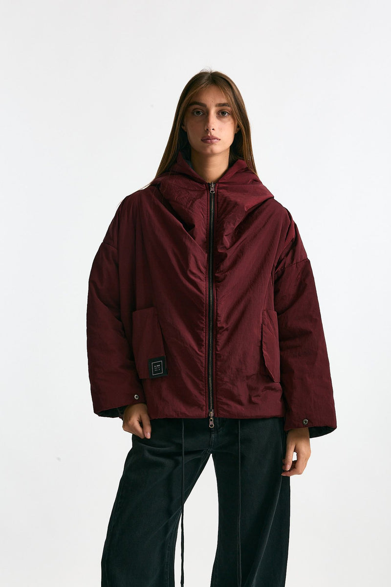 Giubbino impermeabile reversibile bordeaux e nero women Kimo no - rain - 6