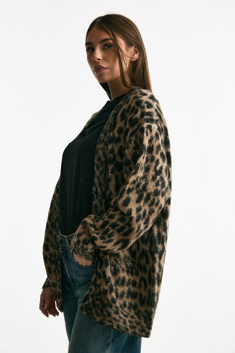Cardigan over animalier women Laneus - 2