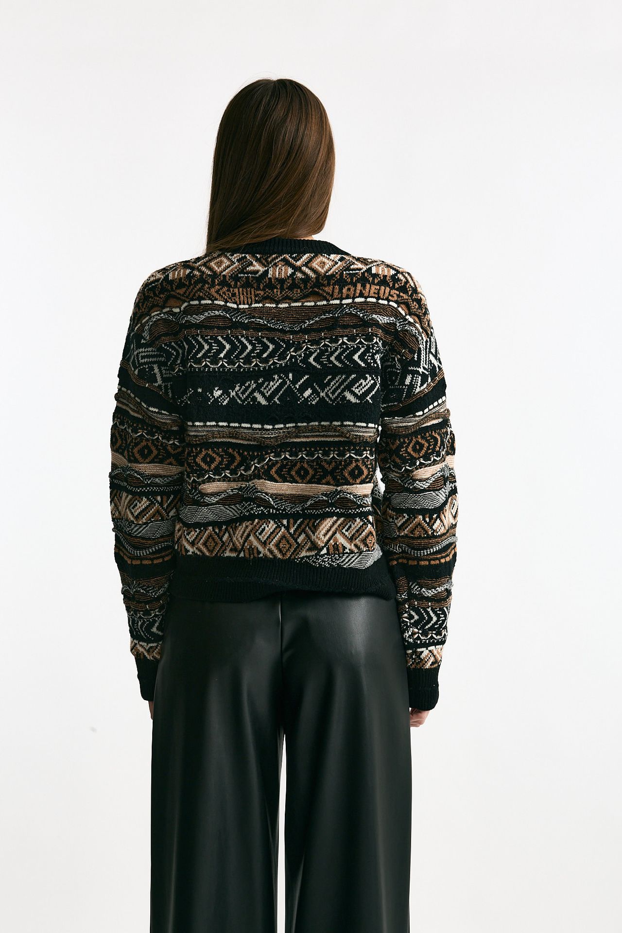 Maglia jaquard Nero e marrone women Laneus - 4