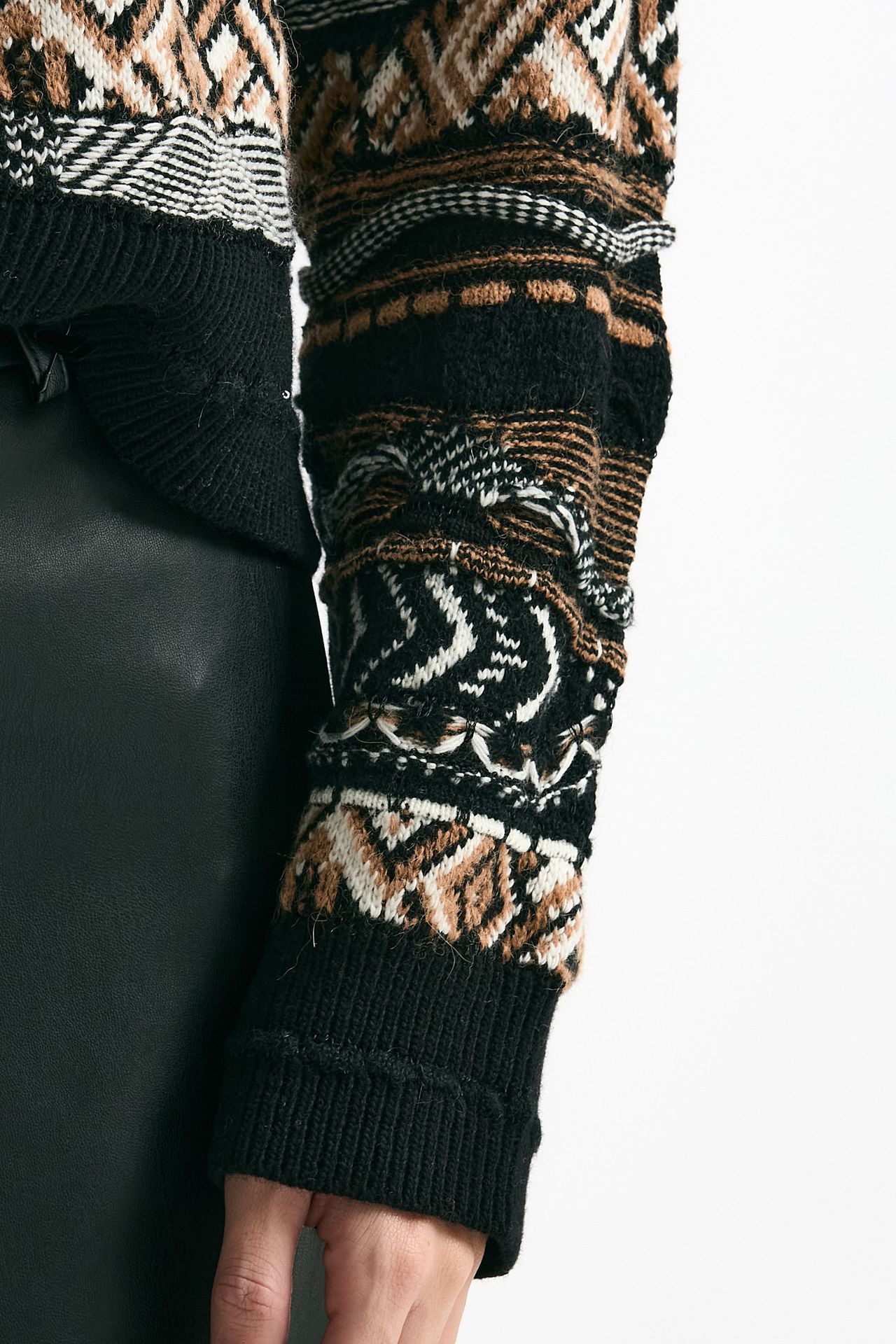 Maglia jaquard Nero e marrone women Laneus - 6