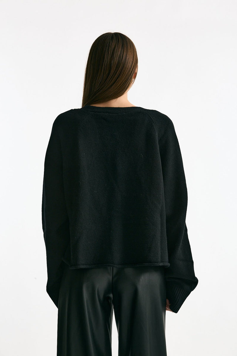 Cardigan crop nero women Laneus - 4