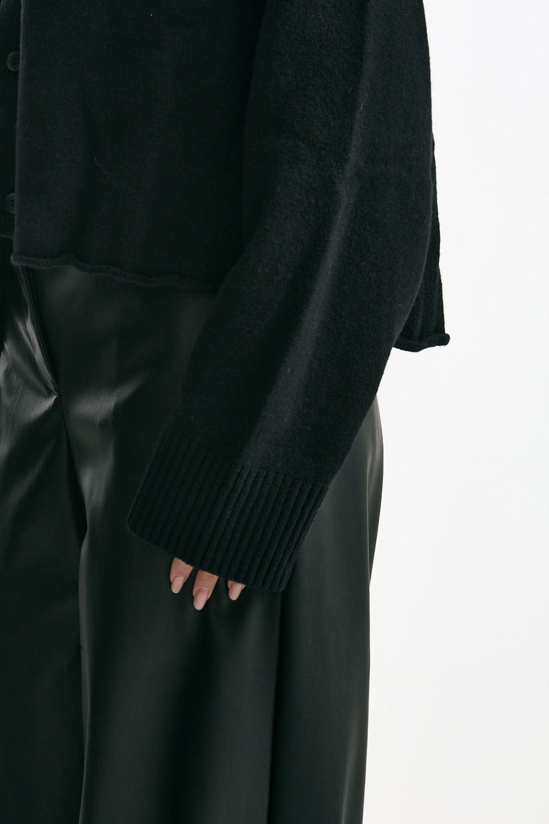 Cardigan crop nero women Laneus - 5