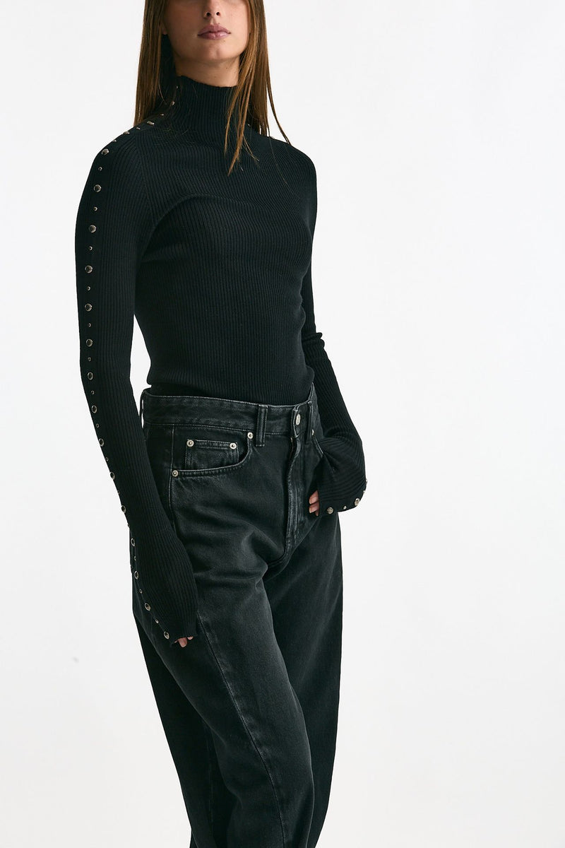 Dolcevita a costine nero women Laneus - 1