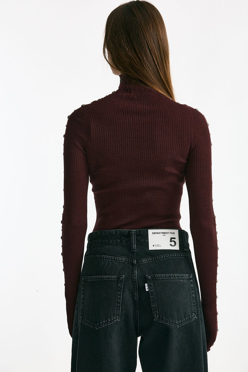 Dolcevita a costine in lana bordeaux women Laneus - 4