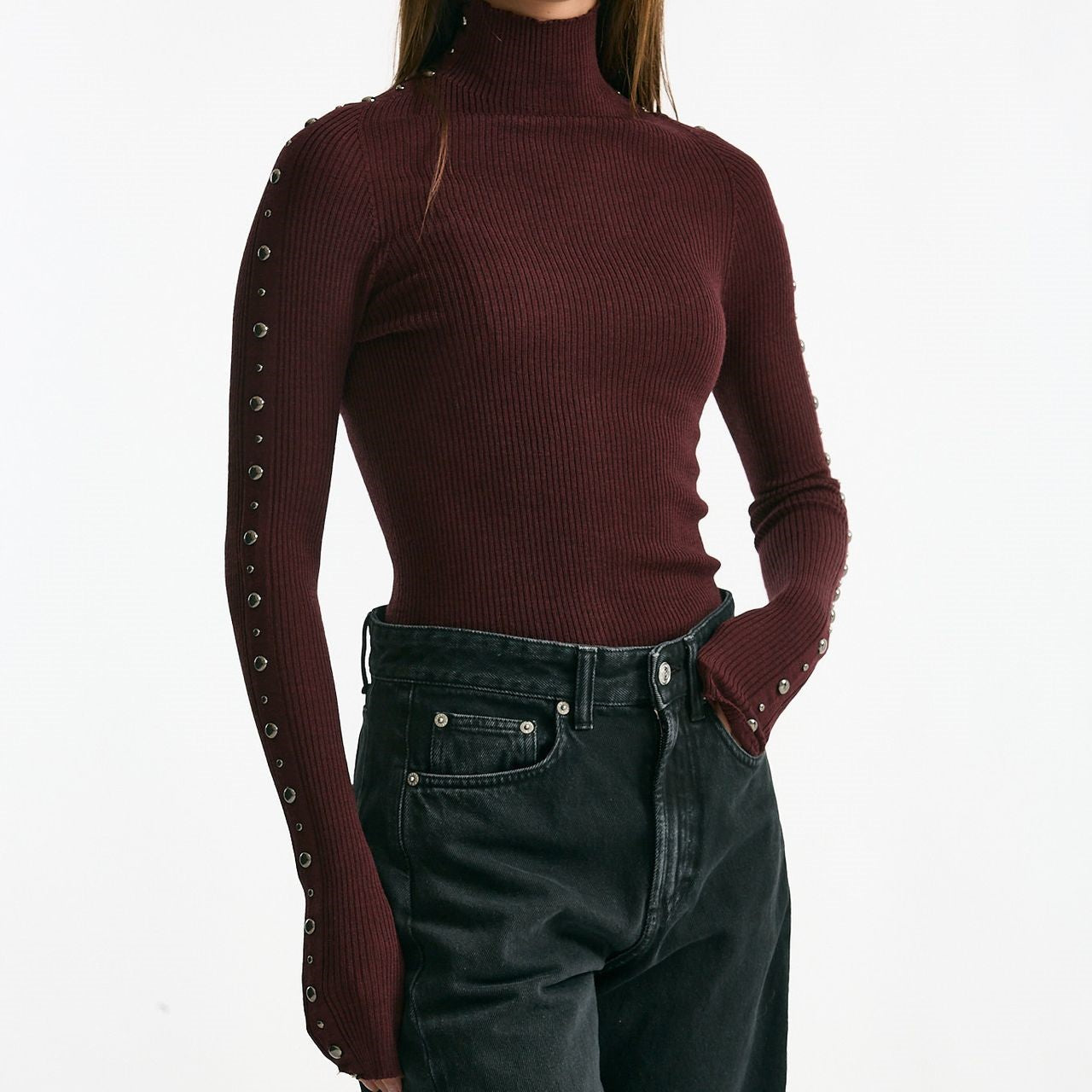 Dolcevita a costine in lana bordeaux women Laneus - 8