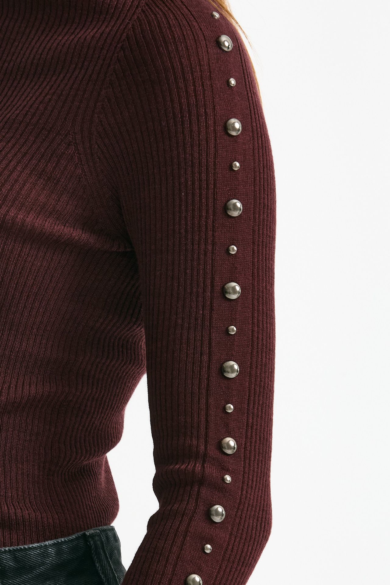 Dolcevita a costine in lana bordeaux women Laneus - 7