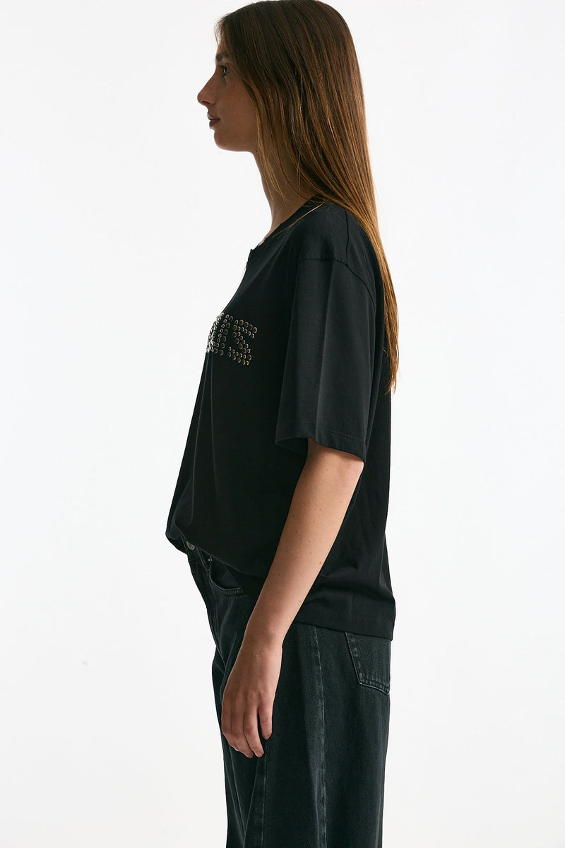 T-shirt in cotone destroyed nero women Laneus - 2