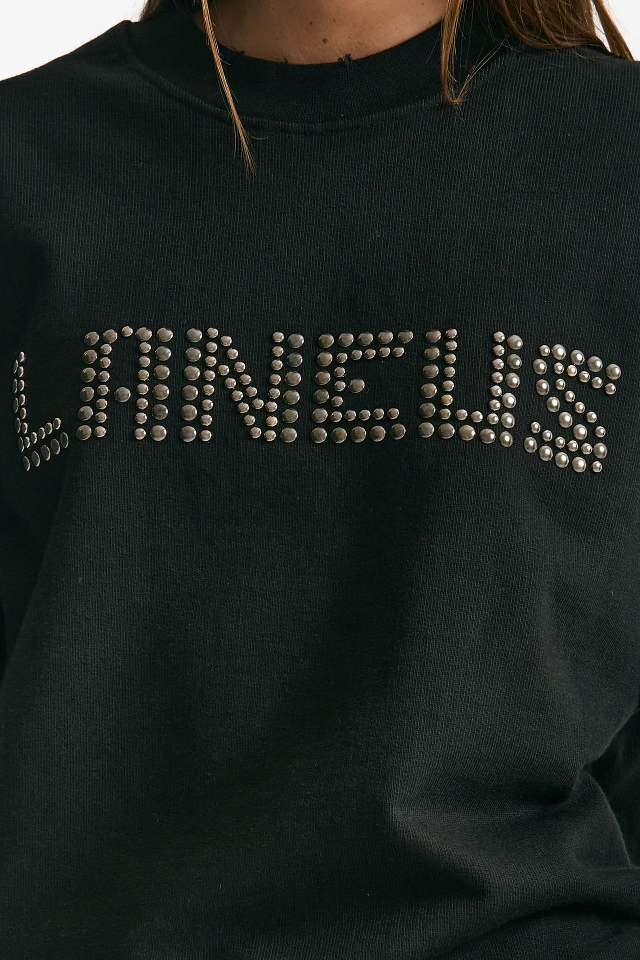 Felpa in cotone destroyed nero women Laneus - 5