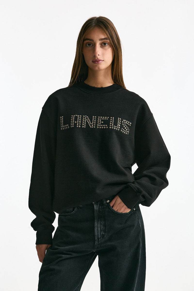 Felpa in cotone destroyed nero women Laneus - 1