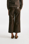Pantalone ampio AMATI in eco pelle marrone women Max mara s - 3