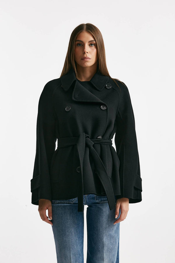 Trench corto LOUIS in lana nero women Max mara s