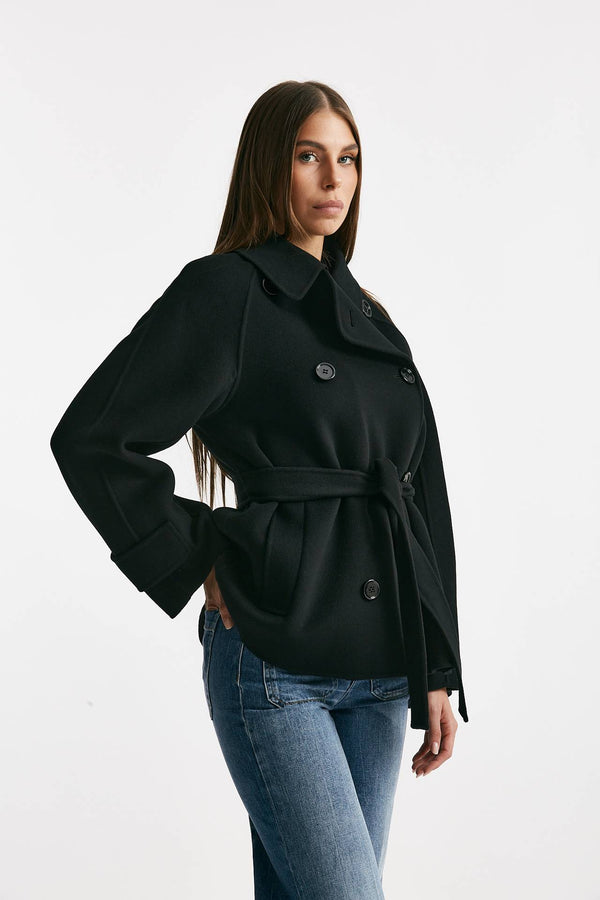 Trench corto LOUIS in lana nero women Max mara s