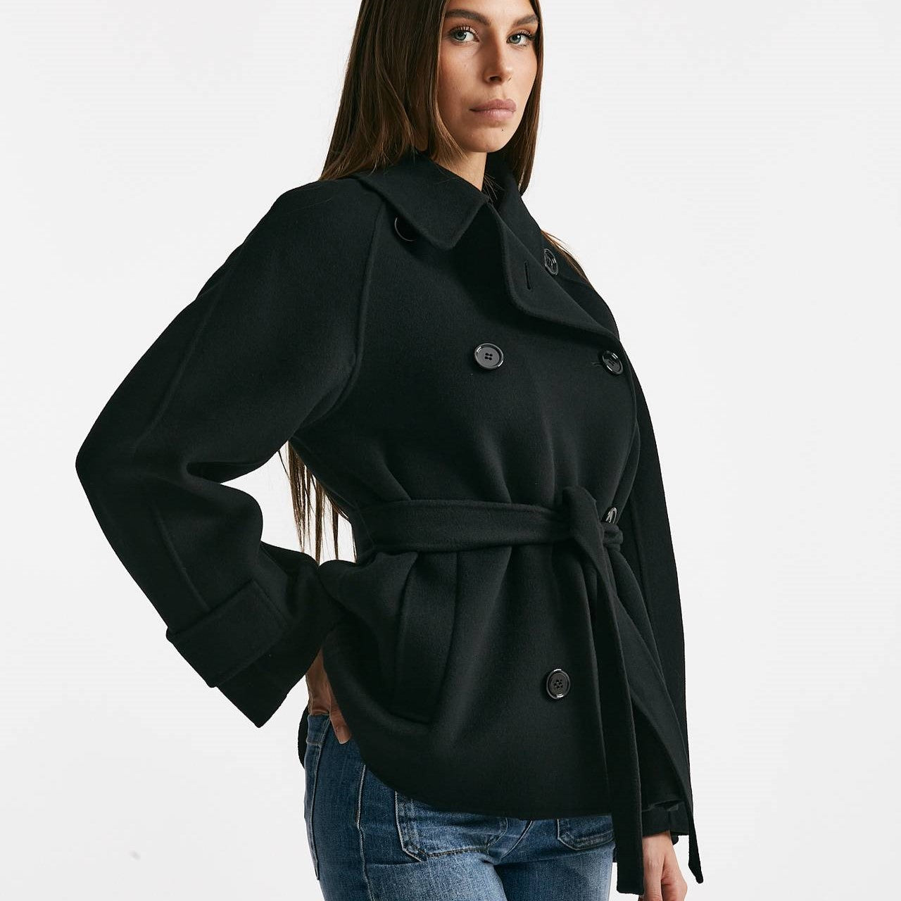 Trench corto LOUIS in lana nero women Max mara s - 10