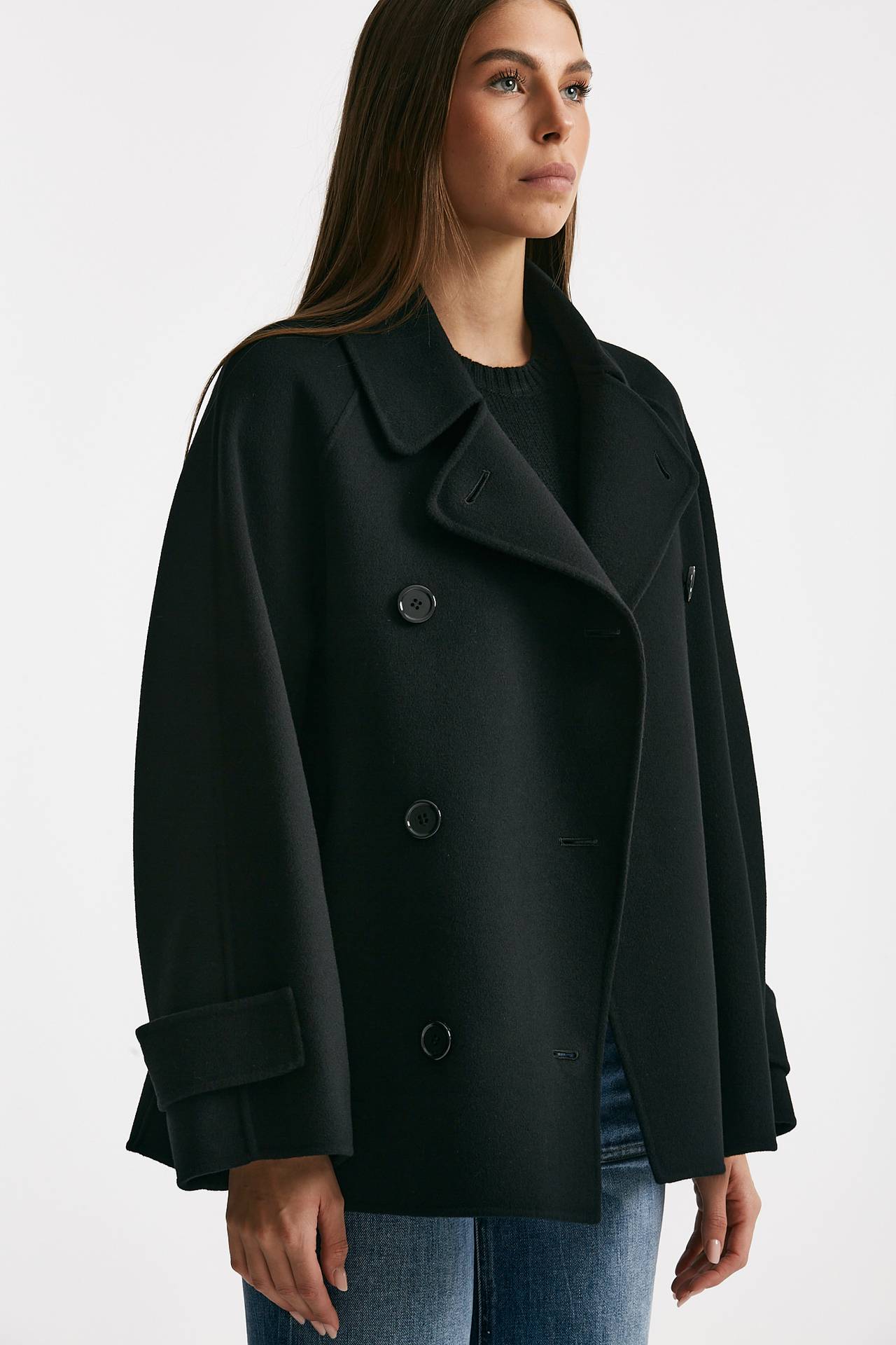 Trench corto LOUIS in lana nero women Max mara s - 3