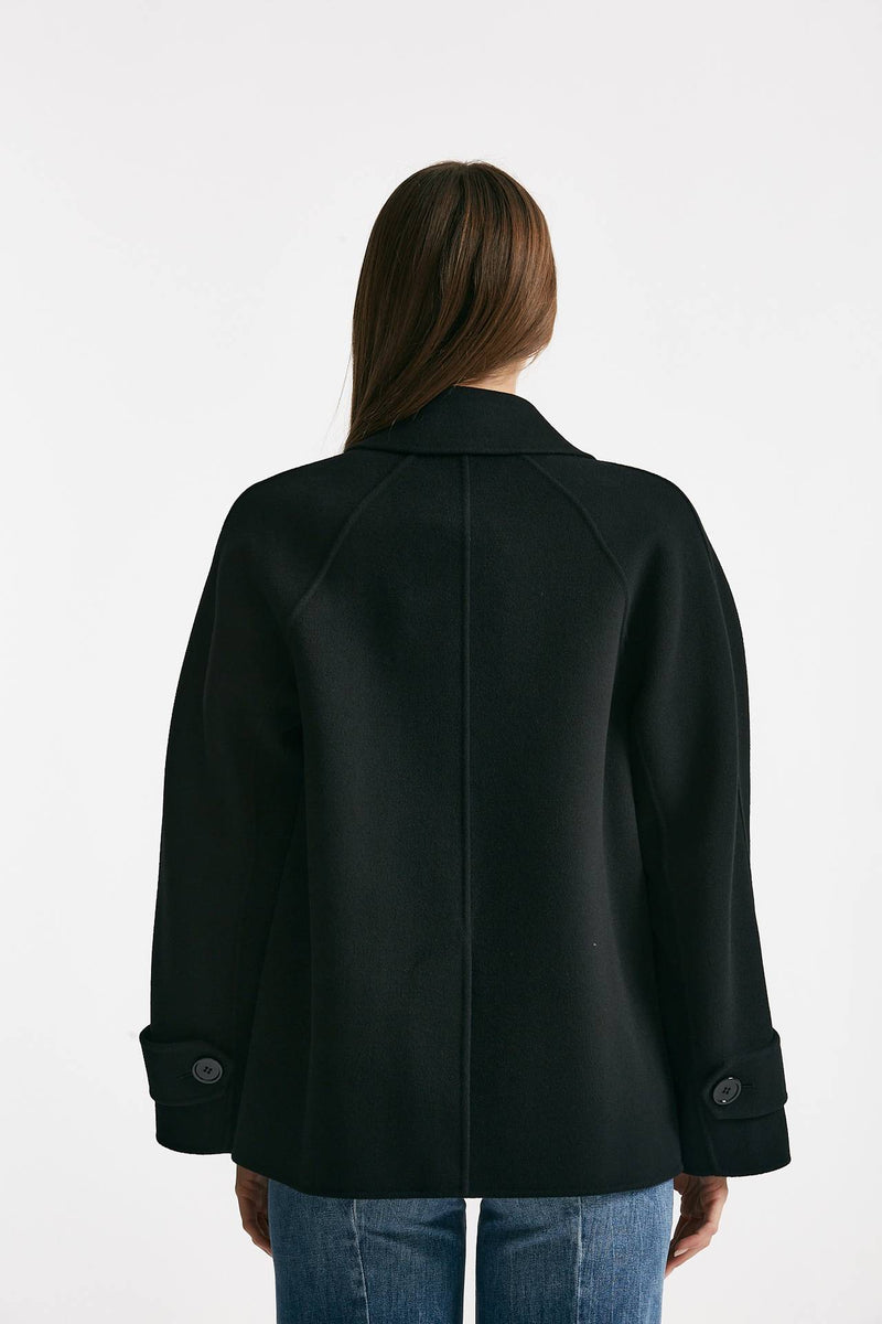 Trench corto LOUIS in lana nero women Max mara s - 4