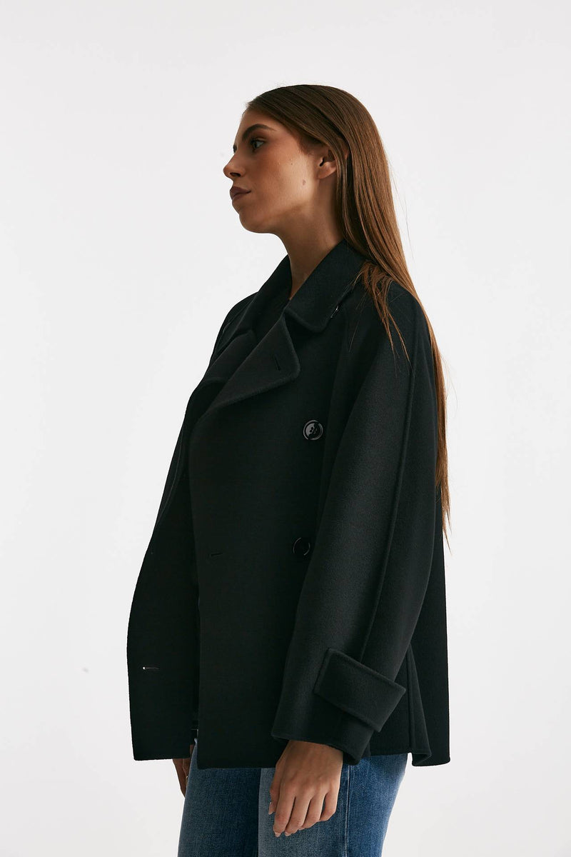 Trench corto LOUIS in lana nero women Max mara s - 5