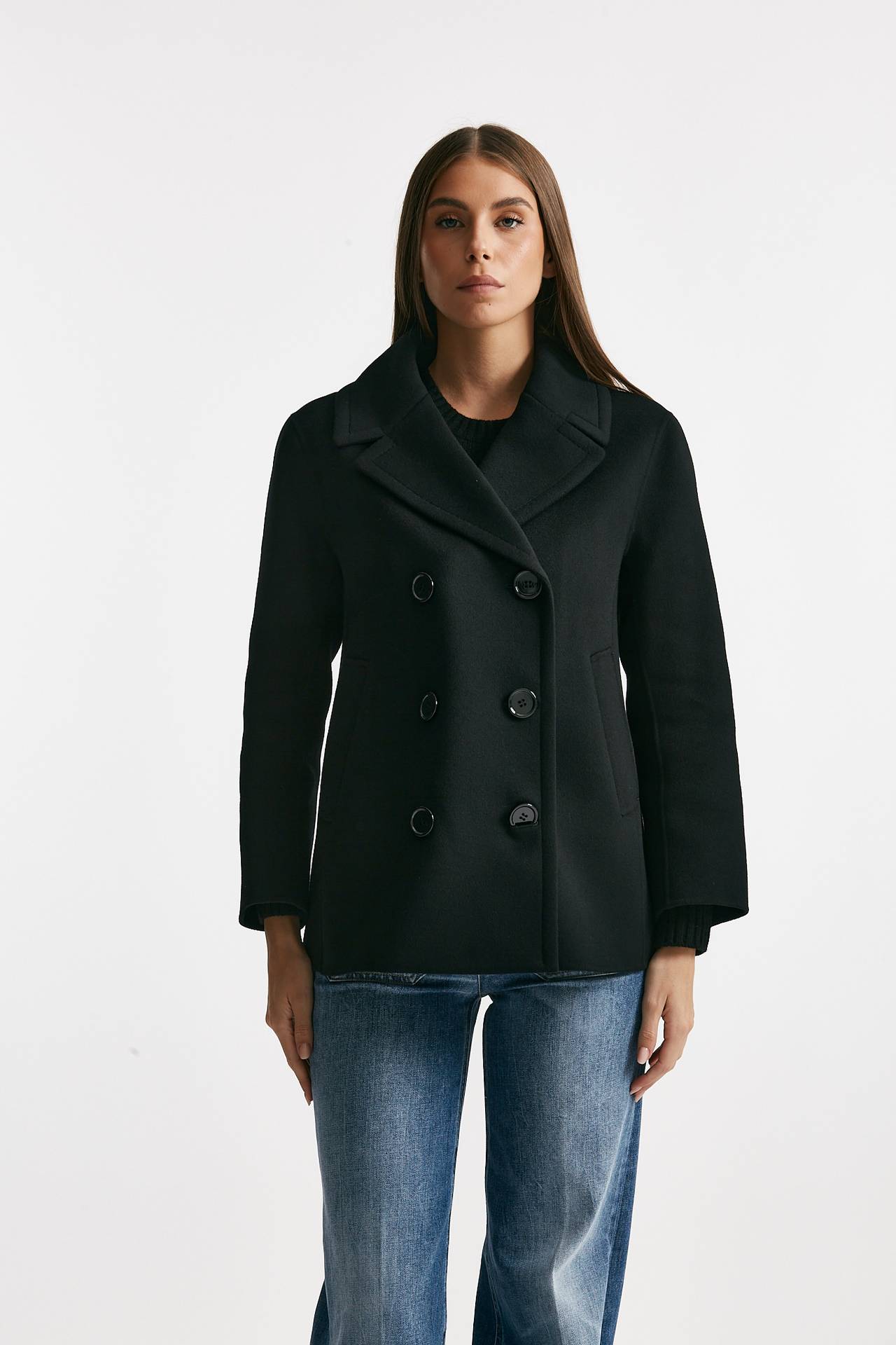 Caban ELISE in drap di lana nero women Max mara s - 1