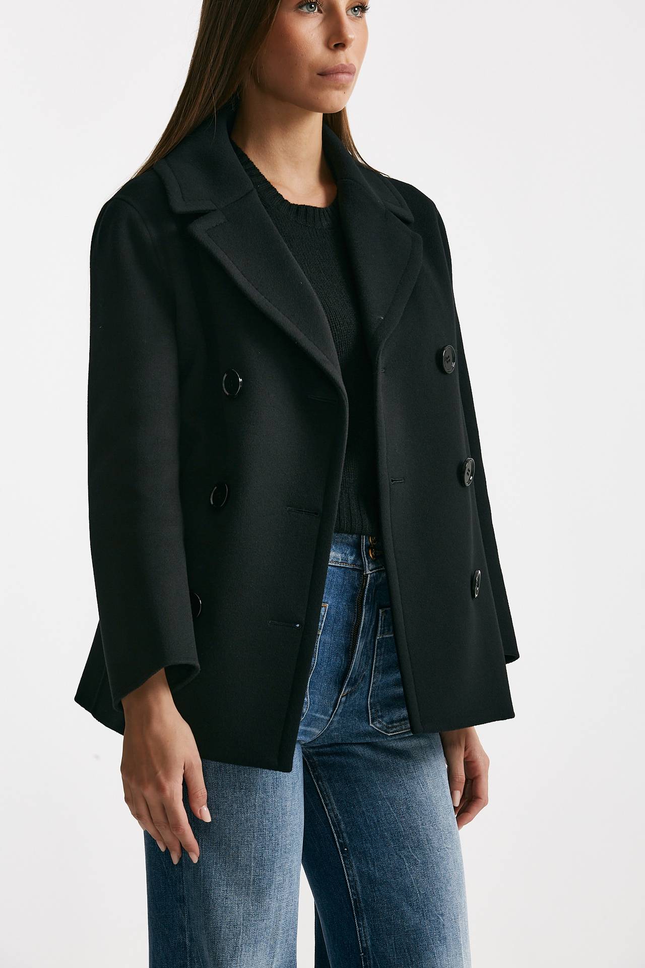 Caban ELISE in drap di lana nero women Max mara s - 2