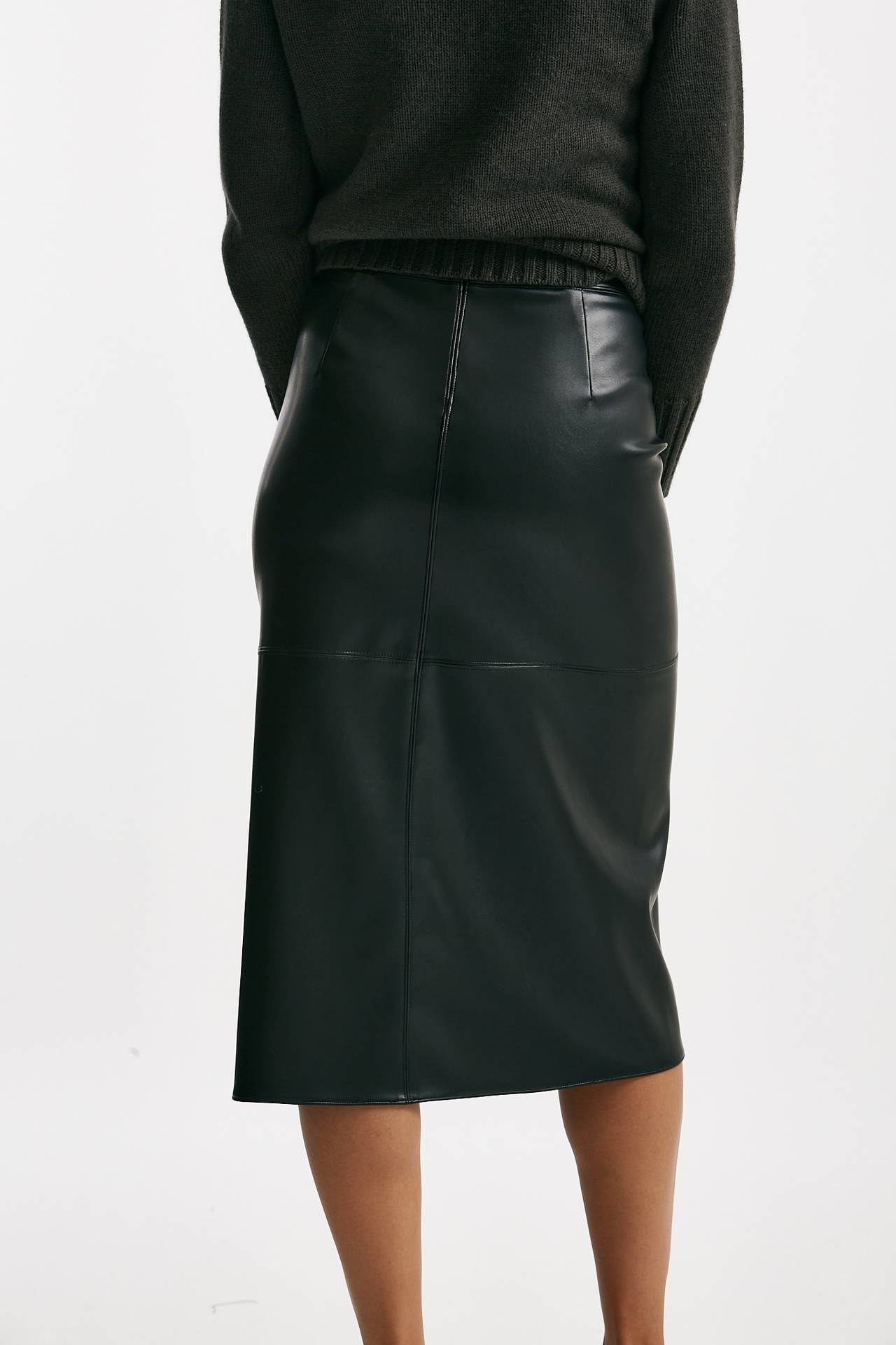 Gonna midi PLATA in eco pelle nero women Max mara s - 4