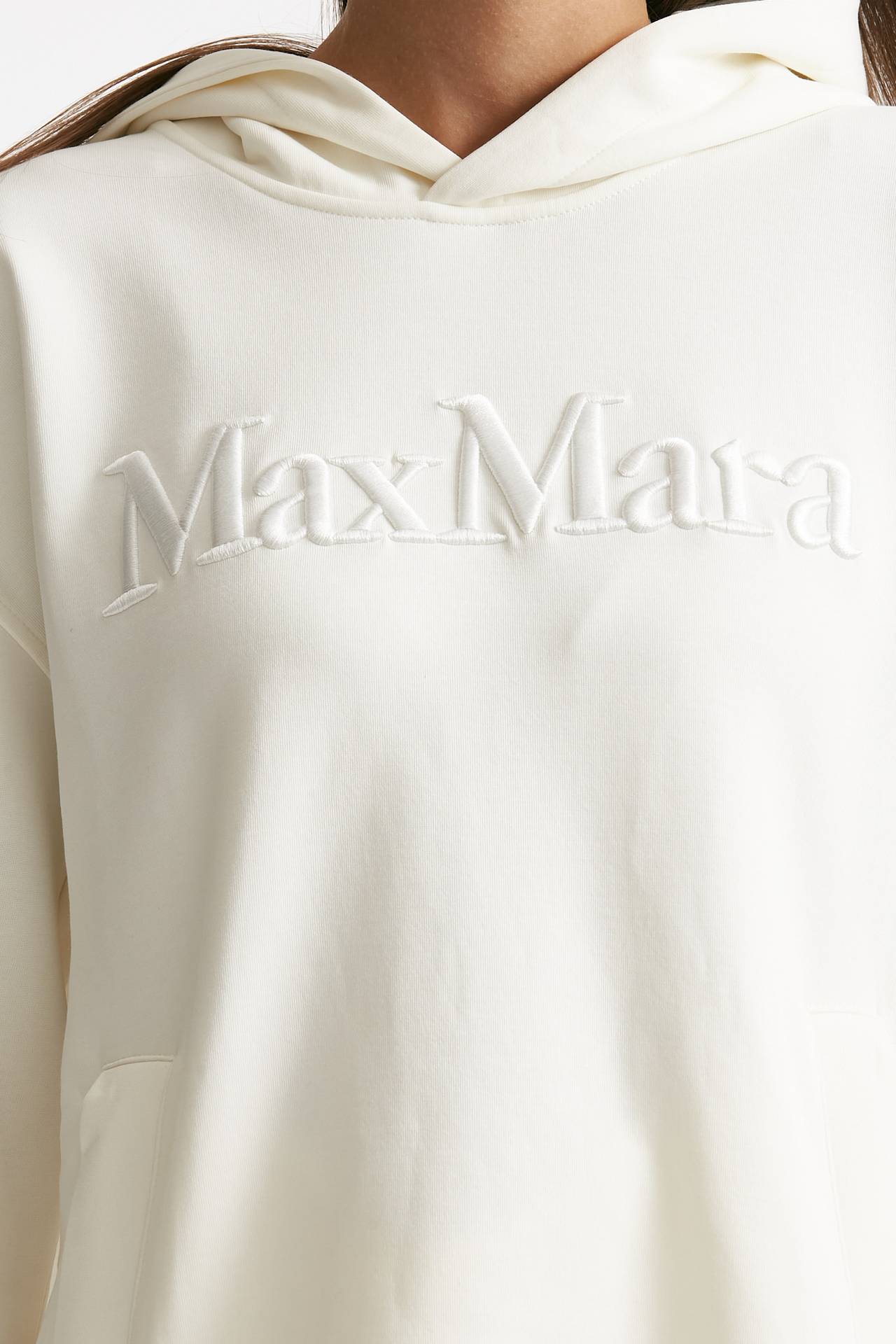 Felpa over VISIERA in jersey di cotone bianco women Max mara s - 4