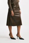 Gonna midi PLATA in eco pelle marrone women Max mara s - 2
