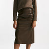Gonna midi PLATA in eco pelle marrone women Max mara s - 5