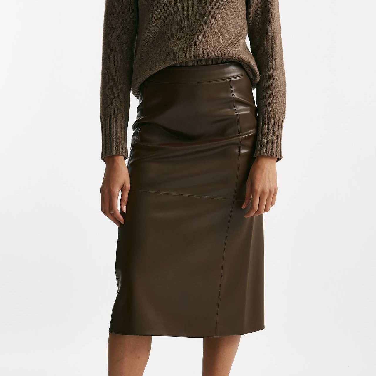 Gonna midi PLATA in eco pelle marrone women Max mara s - 5