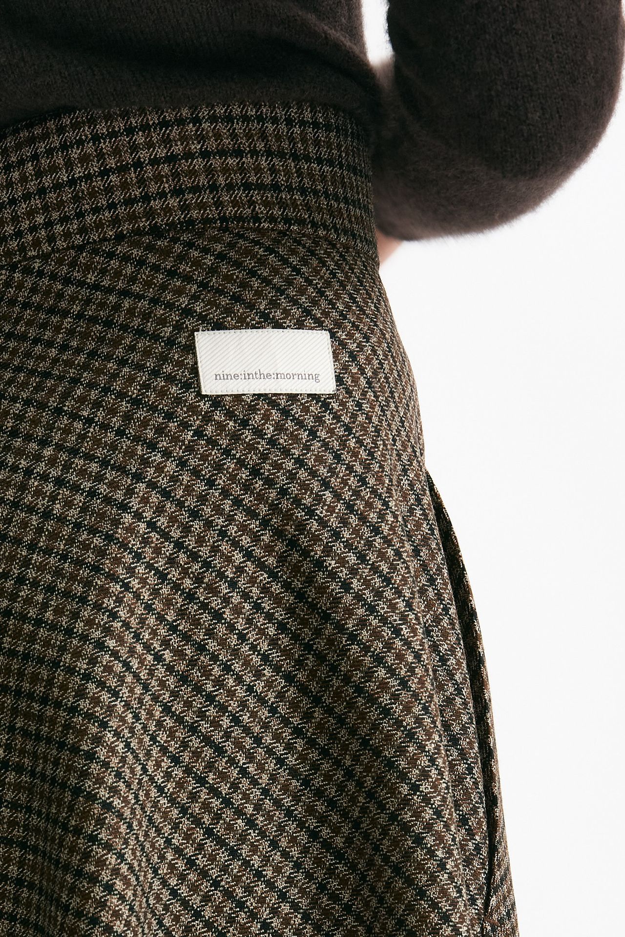 Gonna a ruota in lana check marrone women Nine in the morning - 5