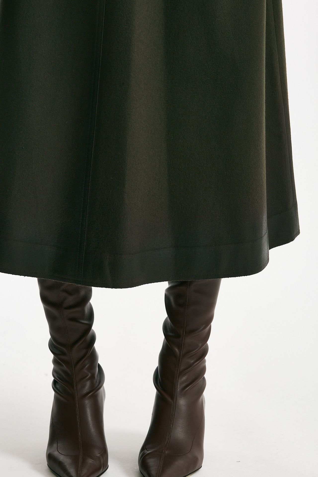 Gonna svasata di lana e cashmere verde bosco women Nine in the morning - 5