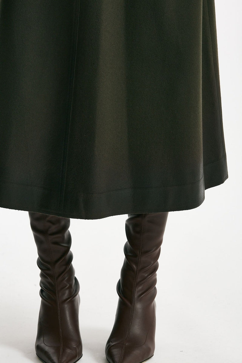 Gonna svasata di lana e cashmere verde bosco women Nine in the morning - 5