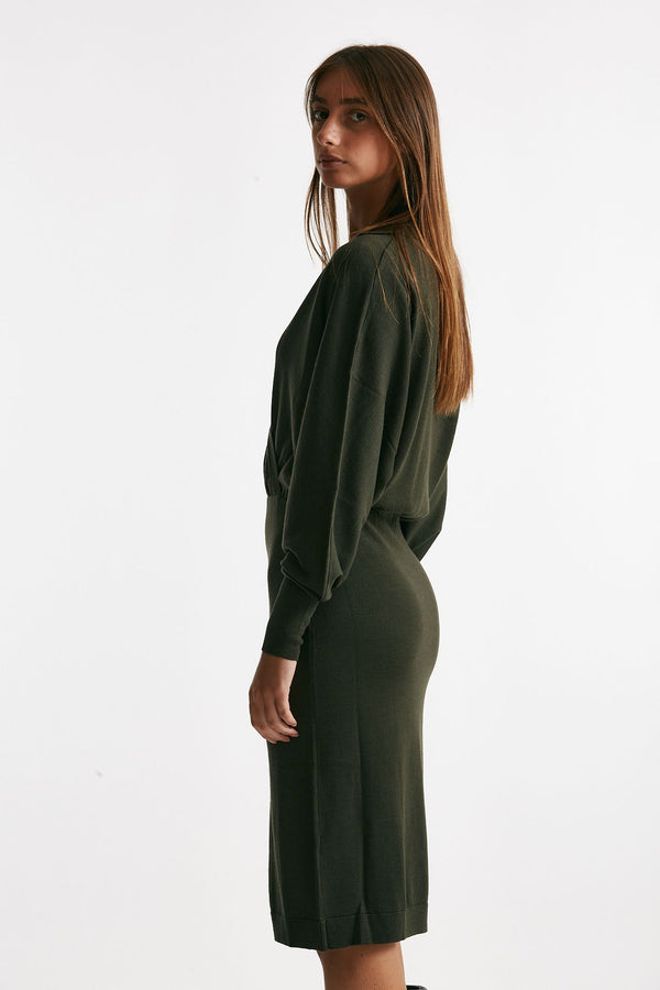 abito in maglia verde oliva women Nude