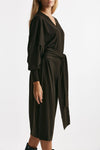 abito in maglia scollo a v cioccolato women Nude - 4