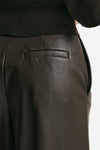 pantalone vita alta ampio eco pelle cioccolato women Nude - 7