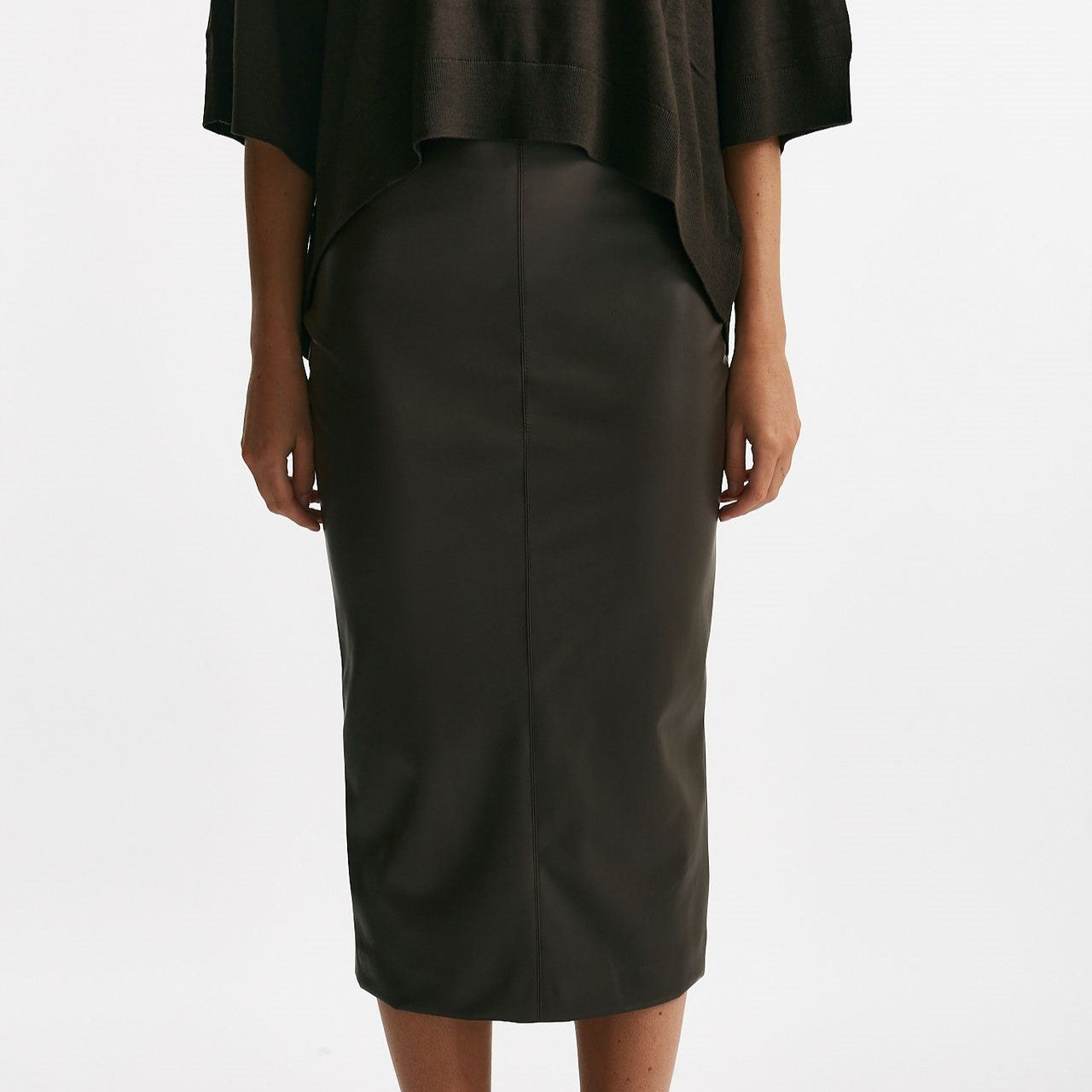 gonna vita alta longuette cioccolato women Nude - 6