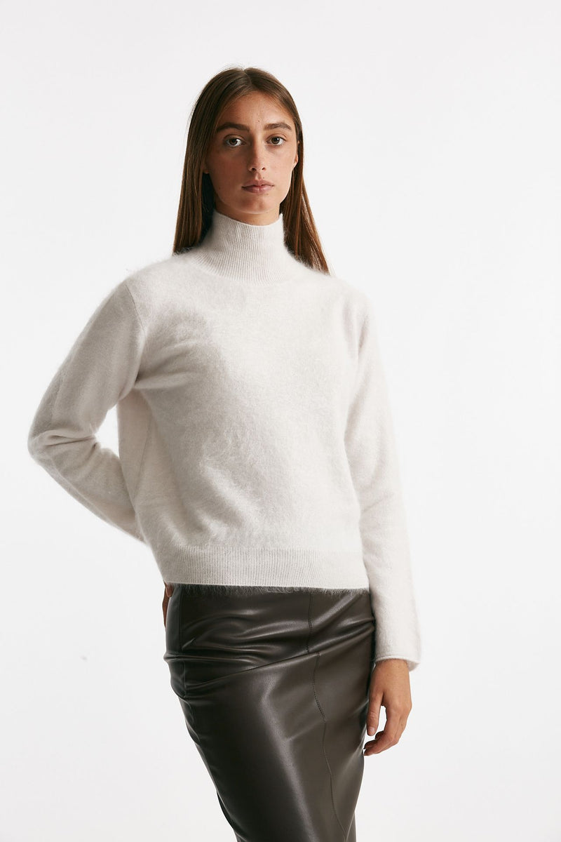 maglia collo alto bianco panna women Nude - 4
