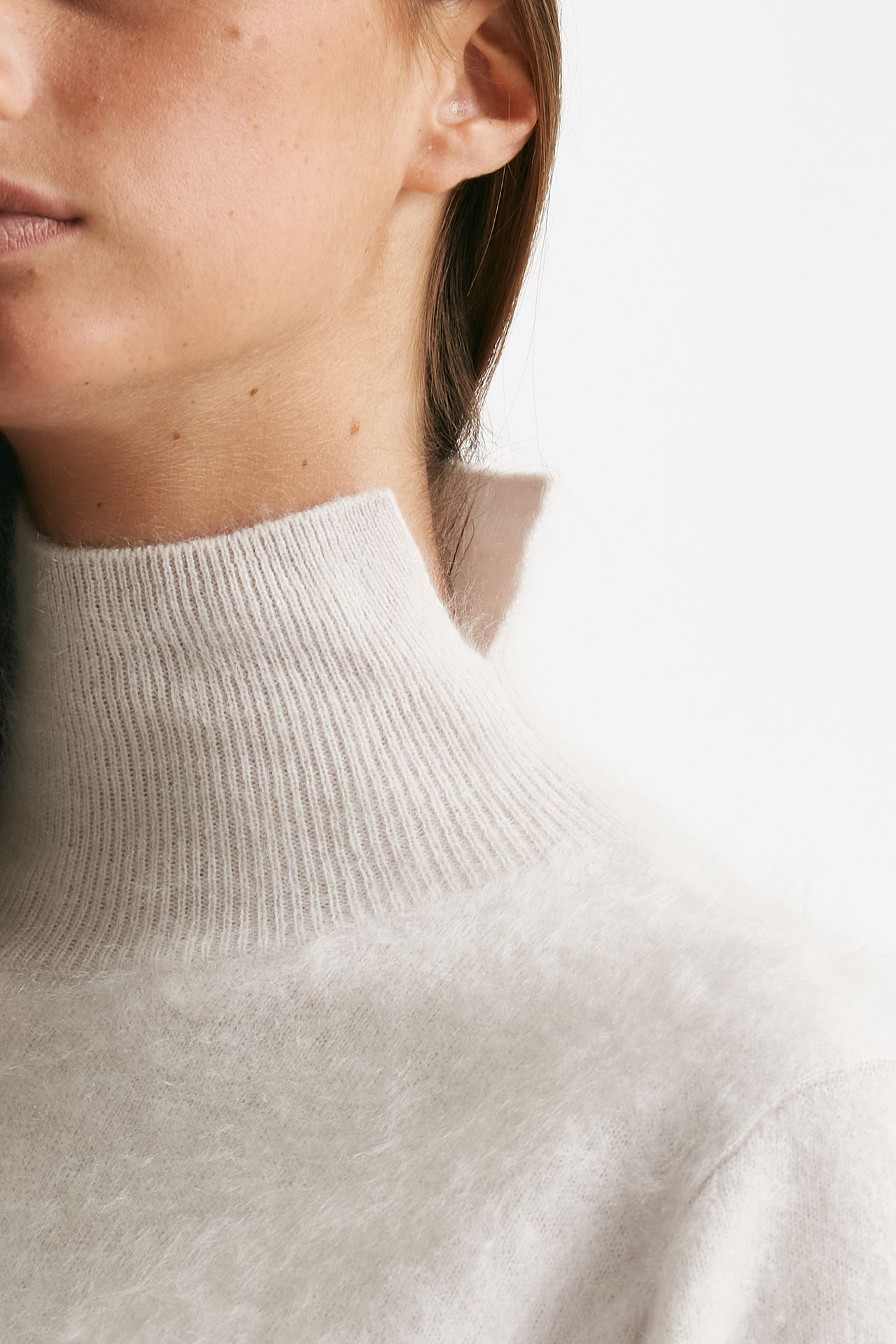 maglia collo alto bianco panna women Nude - 5