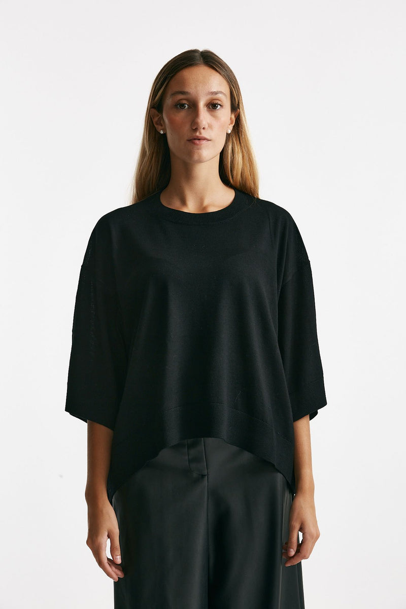 maglia scatolina nero women Nude - 1