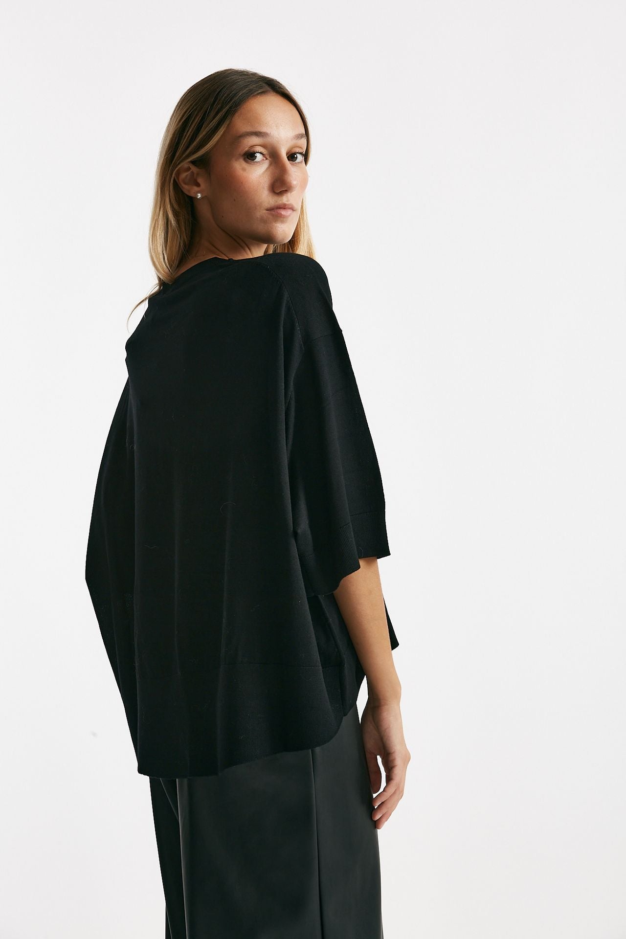 maglia scatolina nero women Nude - 3