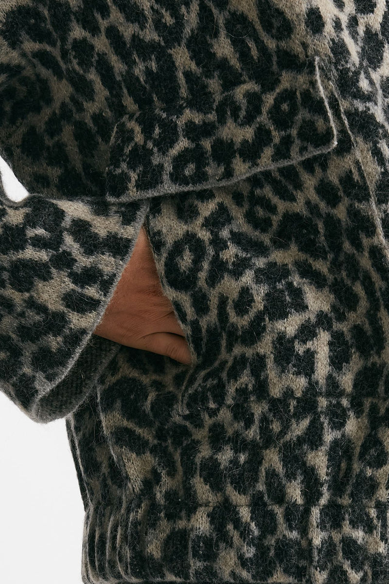 casacca collo ampio animalier women Nude - 7