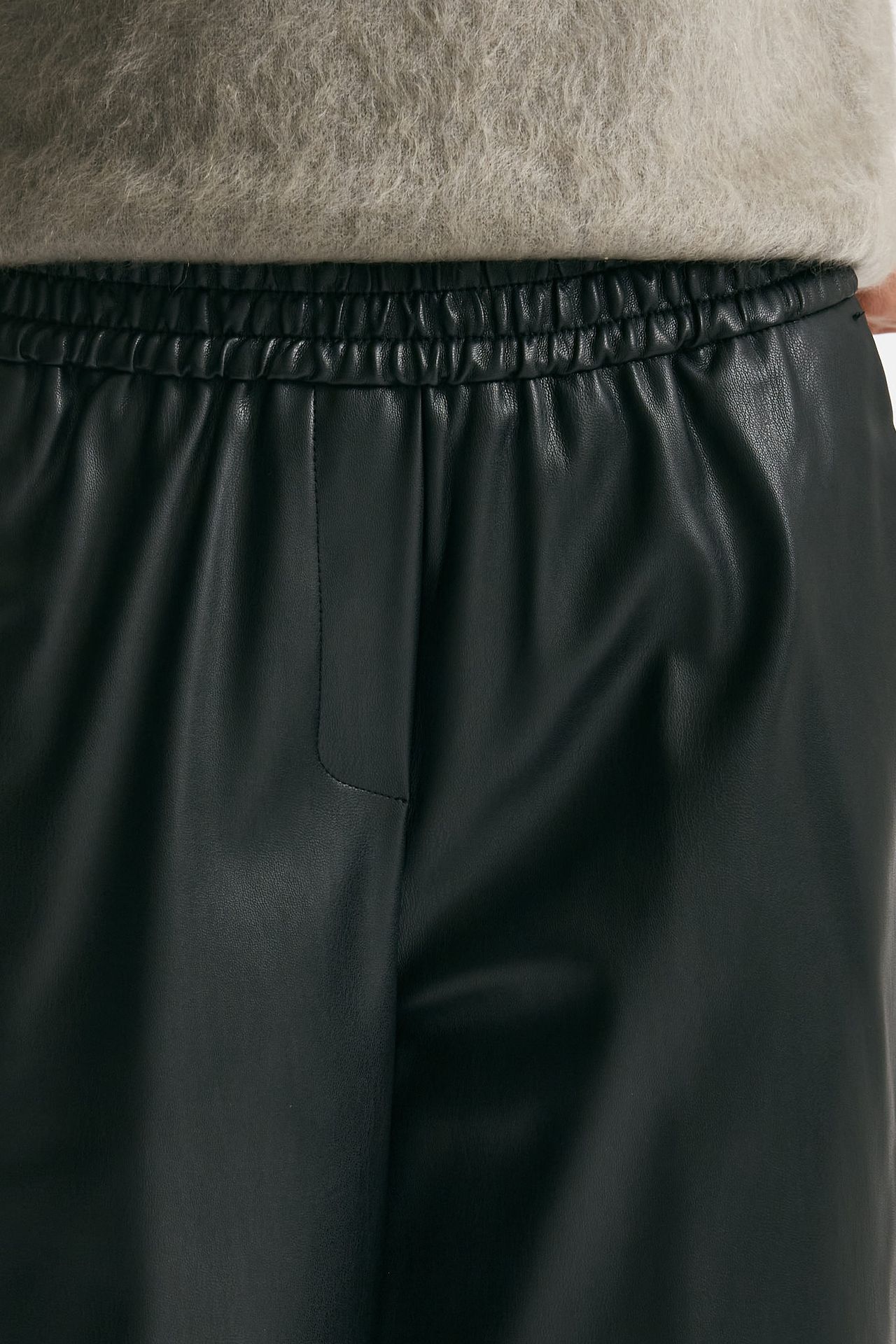pantalone dritto eco pelle nero women Nude - 3