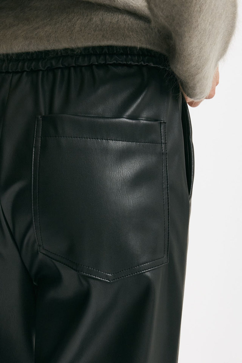 pantalone dritto eco pelle nero women Nude - 5