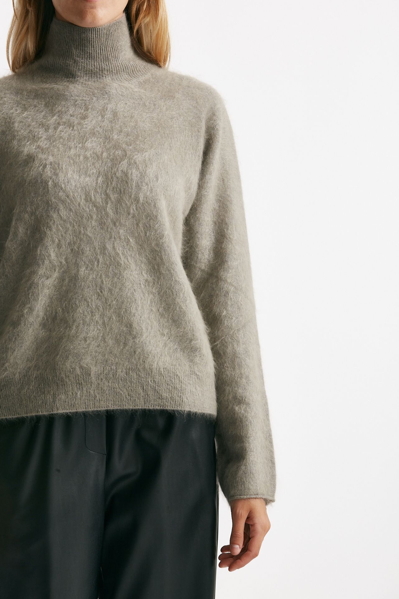 maglia collo alto grigio women Nude - 4